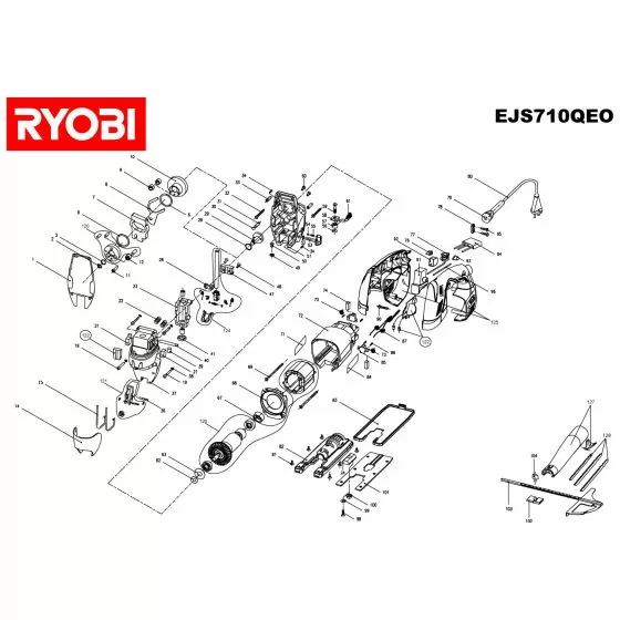 Ryobi EJS710QEO Spare Parts List Type: 5133000107